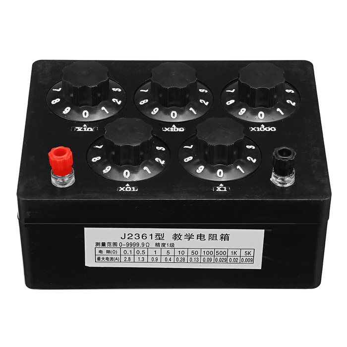 0-9999.9Ω Variable Resistor Substitution Box Ohm Adjustable Substitution Resistance Knob Switch Precision Physical Experiment