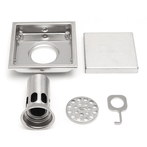 Bathroom Shower Floor Drain 304 Stainless Steel Square Shower Drain Strainer 110Mmx110Mm