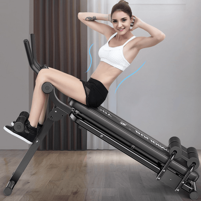 Bominfit WB6 KALOAD Foldable Multifunctional Sit up Bench Adjustable Abdominal Muscle Training Board Weightlifting Strength Fitness Home Gym Exercise Sport with Handrails