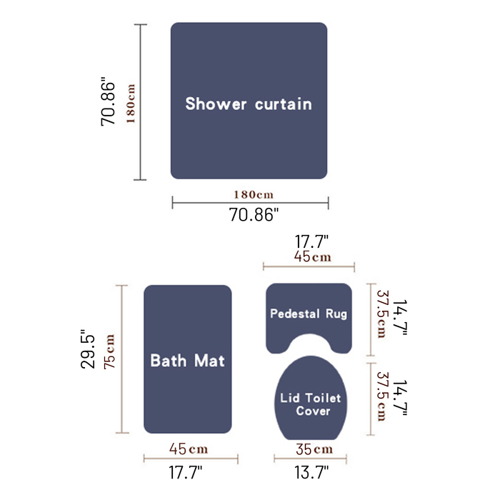 Printed Ocean World Whale Waterproof Bathroom Shower Curtain Toilet Mat Set