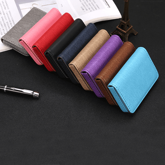 Ipree® PU Leather Card Holder Credit Card Case Portable ID Card Storage Box Men Women