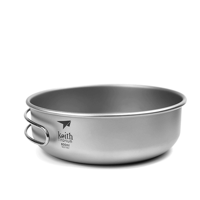 Keith 600Ml Folding Bowls Titanium Tableware with Handle Camping Picnic Travel