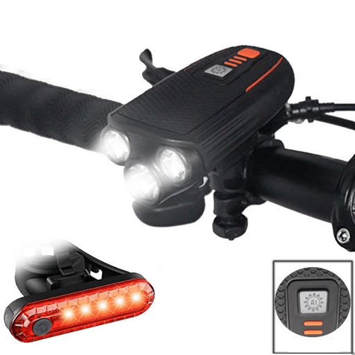 BIKIGHT 5000Mah Bicycle Light USB Type-C Charging 280LM AI Induction Bike Headlight with Taillight Power Bank MTB Bike Accessories