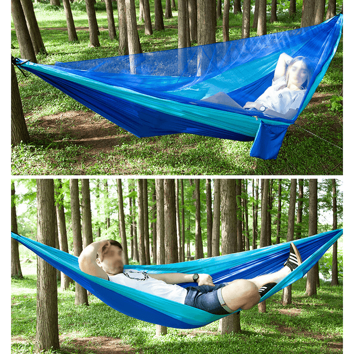 Ipree® 1-2 Person Camping Hammock+Mosquito Net Mesh+Rain Tarp Cover Sleeping Bed Swing Chair Outdoor Hunting Climbing