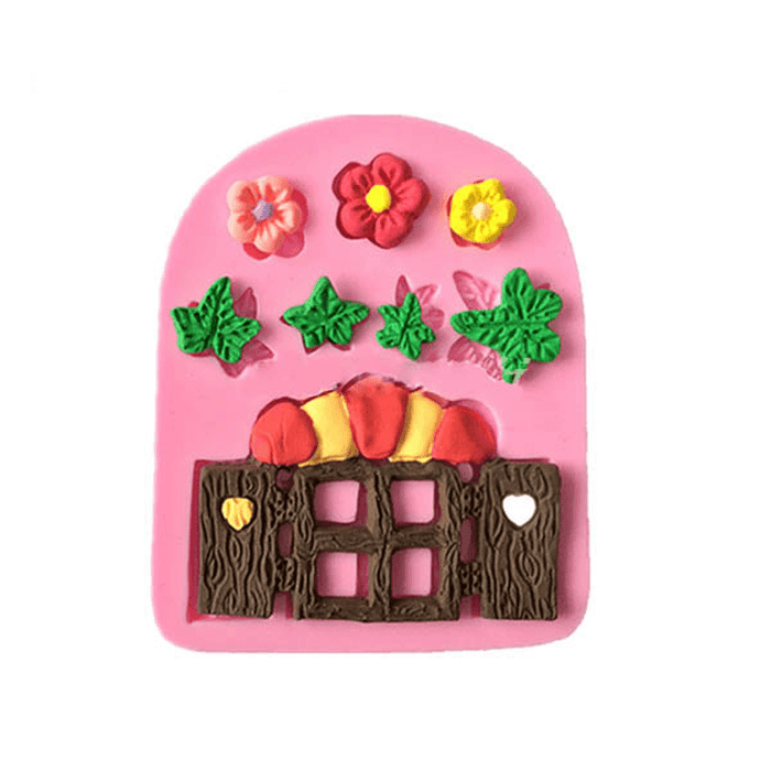 Plants Wooden Window Liquid Silicone Mold Fondant Cake Decorating Mould