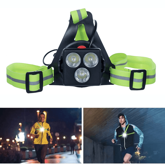 Ipree® 360LM XPG LED Camping Sports Night Running Light Chest Light Set USB Charging Safety Warning Lamp