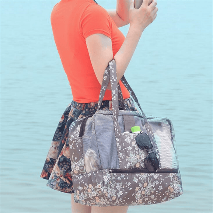 Outdoor Portable Women Mesh Beach Tote Bag Summer Travel Pouch Handbag