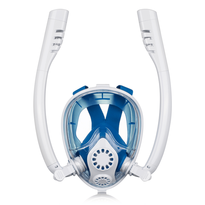 Antifog Double Tube Full Face Snorkel Scuba Diving Mask Swim Breathing Goggles with Camera Mount