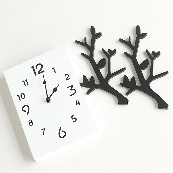 50 X 35Cm Simple Wooden Antler Wall Clock Roman Numerals Wall Home Office Decor