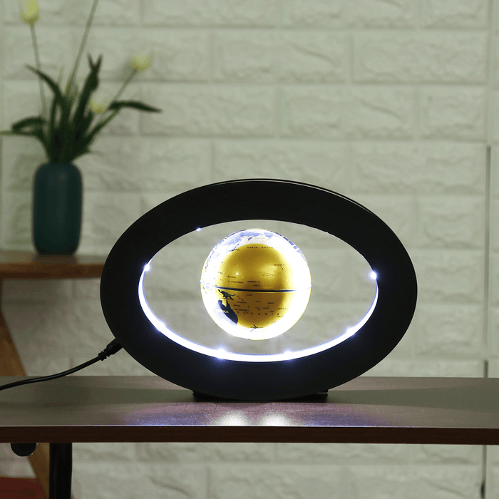 3.5" LED Lamp Magnetic Levitation Floating Globe World Map 110-220V Home Office Desktop Decor