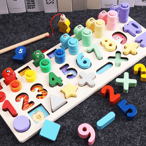 Counting Board Nursery Learning Shape Pairing Montessori Math Toys Wooden Baby Gift