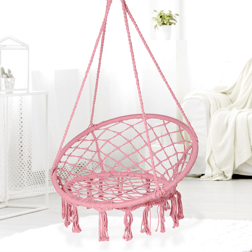 Cotton Metal Swing Seat Hanging Chair Hammock Max Load 240Kg for Outdoor Garden Camping