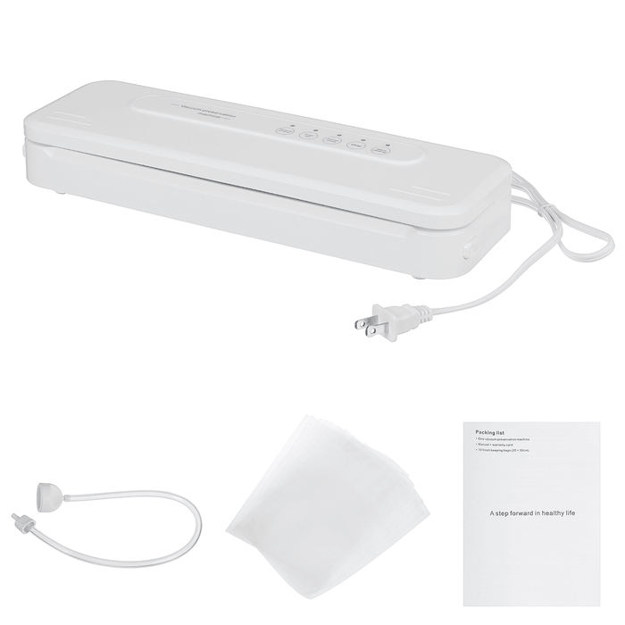 Electric Vacuum Sealer Food Fresh Vacuum Packing Machine W/ 10Pcs Sealer Bags