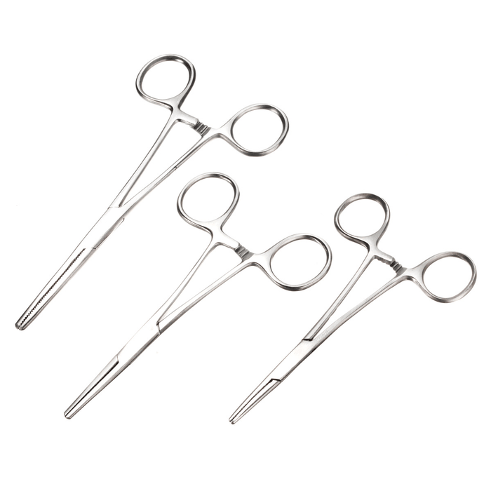 1Pc Hemostat Forceps Straight Curved Stainless Steel Locking Clamp