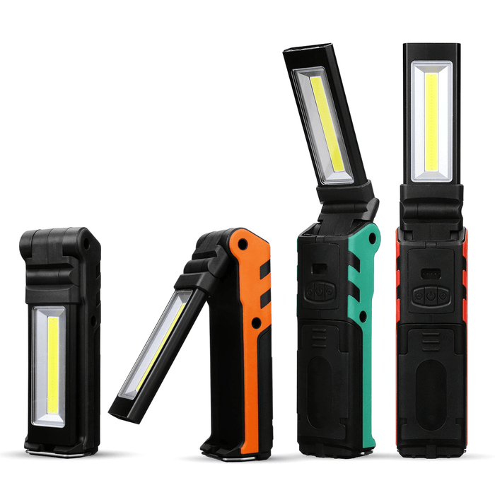 2LED+COB 400LM LED Work Light USB Rechargeable Foldable 270° Adjustable Flashlight Car Maintenance Light Camping Travel