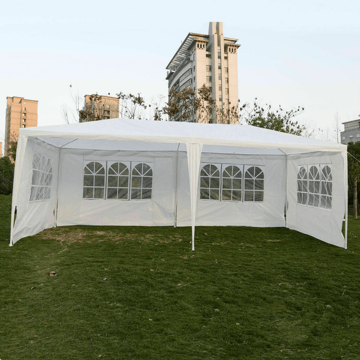 10X20Ft Canopy Side Wall 210D Waterproof Gazebo Shelter Shade with Windows Outdoor Easy Party Tent without Top