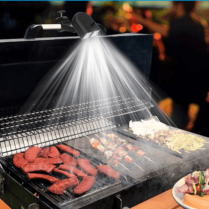 Portable BBQ Grill Light Waterproof LED Lights with Handle Mount Clip for Barbecue Grilling Outdoor Accessory