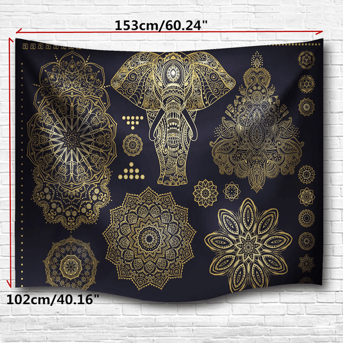 Indian Mandala Elephant Beach Towel Tapestry Wall Hanging Throw Dorm Bedspread Mat Decor