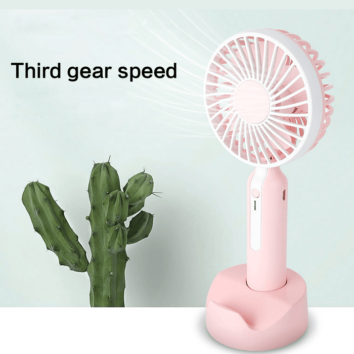 DC 5V Portable Rechargeable Fan Air Cooler Cooling Mini Handheld USB with Phone Base