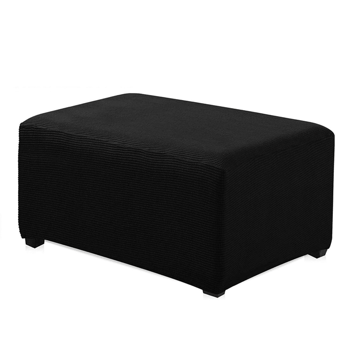 Stretchy Fabric Footstool Cover Square Ottoman Protector Stretch Slipcover for Home Sofa