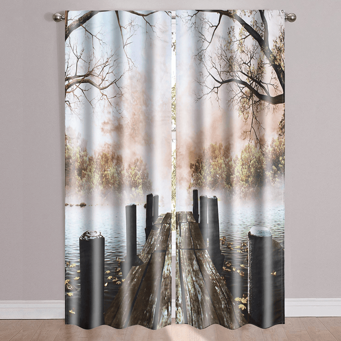 2 Panel Blackout Blinds Thermal Insulated 3D Printed Galaxy Window Curtains Screens