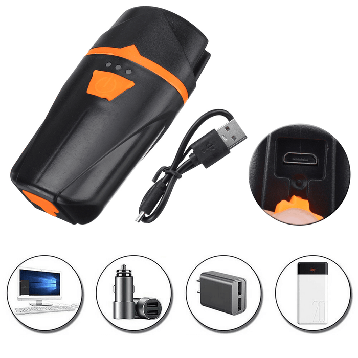 BIKIGHT 800Lm 1200Mah Aluminum Alloy Waterproof Shockproof USB Charging Bike Headlight USB Charging Light