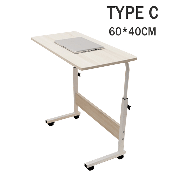 80Cm/60Cmx40Cm Movable Rolling Laptop Desk Table Adjustable Height Bedside Stand