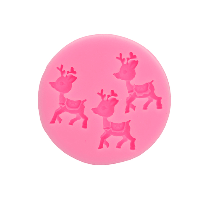 Christmas Deer Decorating Fondant Mold Silicone Cake Mould Animal Shape Baking Tools