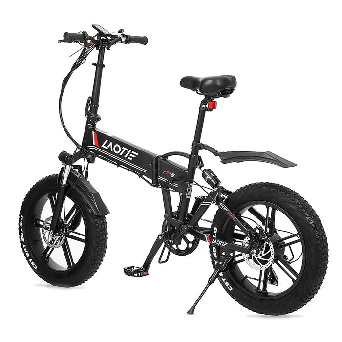 LAOTIE® FT5 20In Fat Tire 48V 10Ah 500W Folding Electric Moped Bike 35Km/H Top Speed 80-90Km Mileage E-Bike