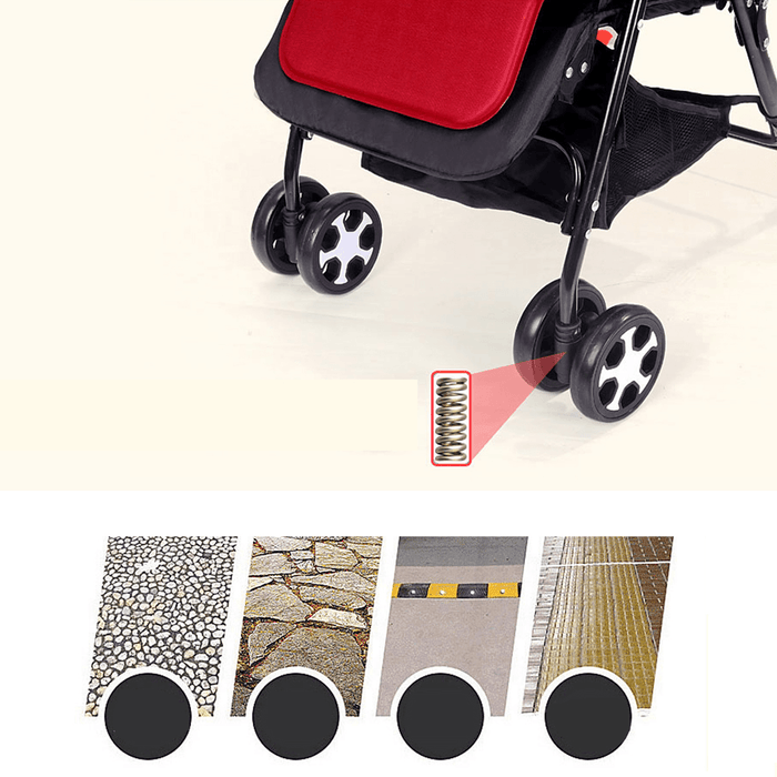 Baby Folding Adjustable Stroller Pushchair with 600D Waterproof＆Sunscreen Oxford Safe Stable Kids Toddler Pram Car for 0-3 Year Old