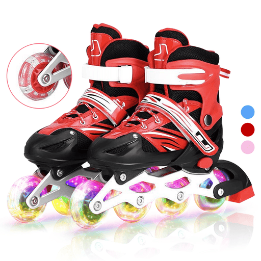 S/M/L Sizes Kids Adjustable Inline Skates with Light up Outdoor & Indoor Growing up Roller Inline Skates for Kids Boys,Girls and Beginner