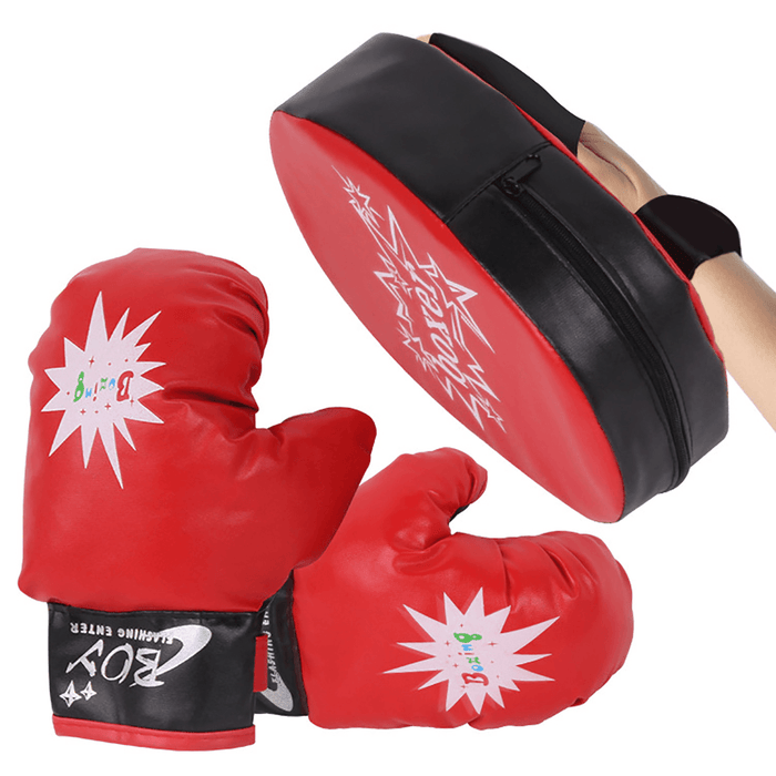 PU Leather Children Boxing Gloves Hand Target Punching Bag Set Home Fitness Kids Exercise Decompression Sandbag