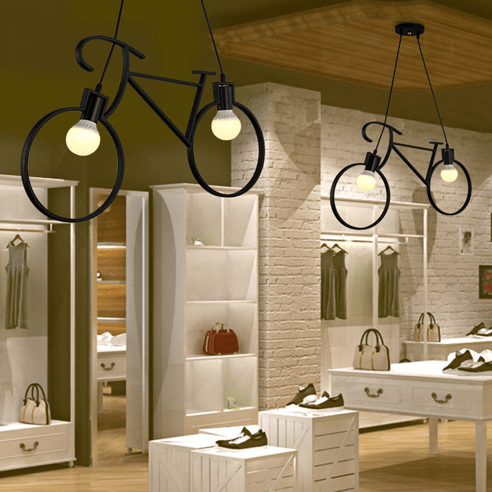 Modern Industrial Iron Bicycle Children Bedroom Decorations Chandelier Loft Ceiling Light