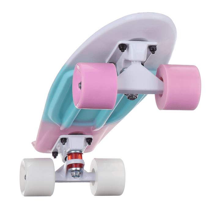 SGODDE 22" Mini Skateboards Cruiser Retro Skateboard Long-Board for Kids Ages 6-12 with LED Wheels