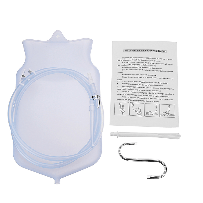 Detox Enema Bag Colon Cleaning with Silicone Hose Douche Bag Vaginal Washing Water Bag Cleaning Kit