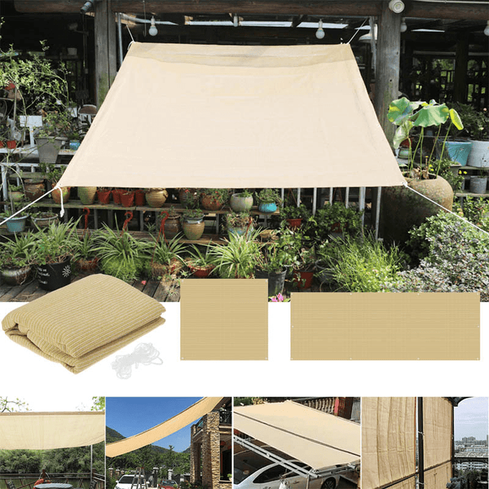 Sun Shade Net Sunscreen Waterproof Foldable Shade Coth Outdoor Top Canopy for Camping Garden Patio