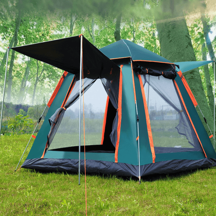 Outdoor Automatic Tent 4 Person Family Tent Picnic Traveling Camping Tent Outdoor Rainproof Windproof Tent Tarp Shelter