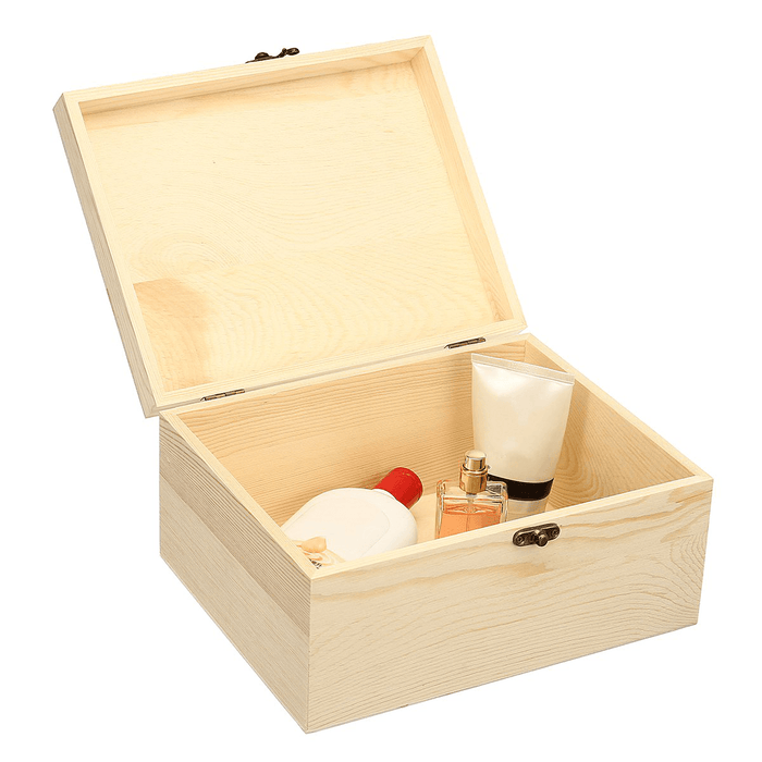 Wooden Vintage Treasure Chest Wood Jewelry Storage Box Case Organiser Ring