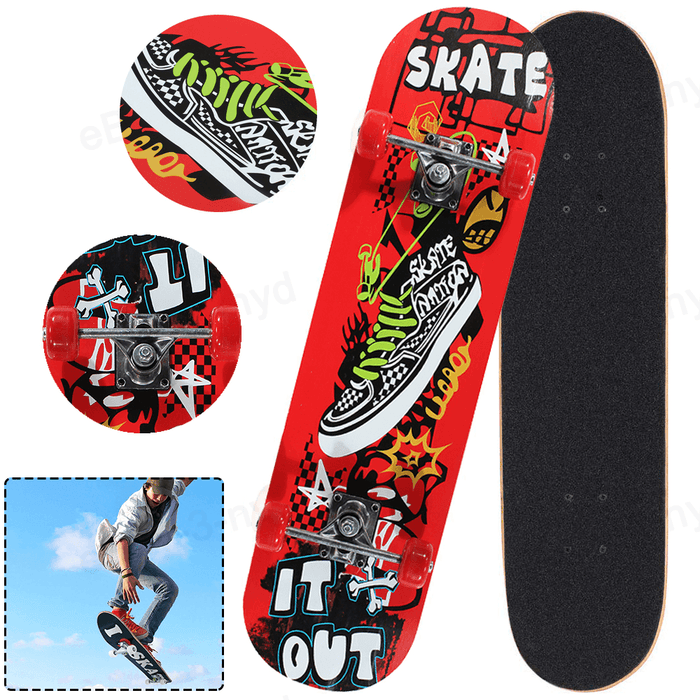 31Inch Skateboard Scooter Deck with PVC Wheel High Impact Skate Board Ideal for Beginner and Pro