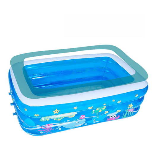 Inflatable Swimming Pool Family Childrens Kids Baby Large Water Rectangular Fun Swimming Pool-125/150/185Cm