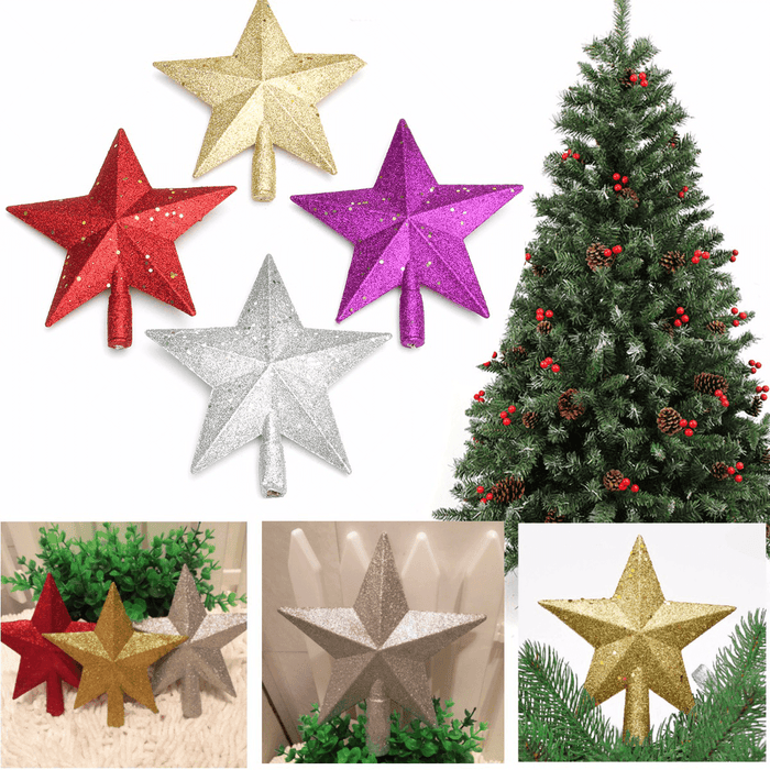 3D Shinny Glitter Star Christmas Tree Topper Xmas Decoration