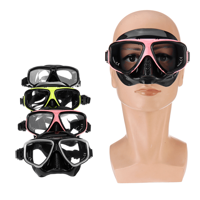 Men Women Diving Mask Anti-Fog Mask Underwater Swimming Breath Snorkeling Glasses