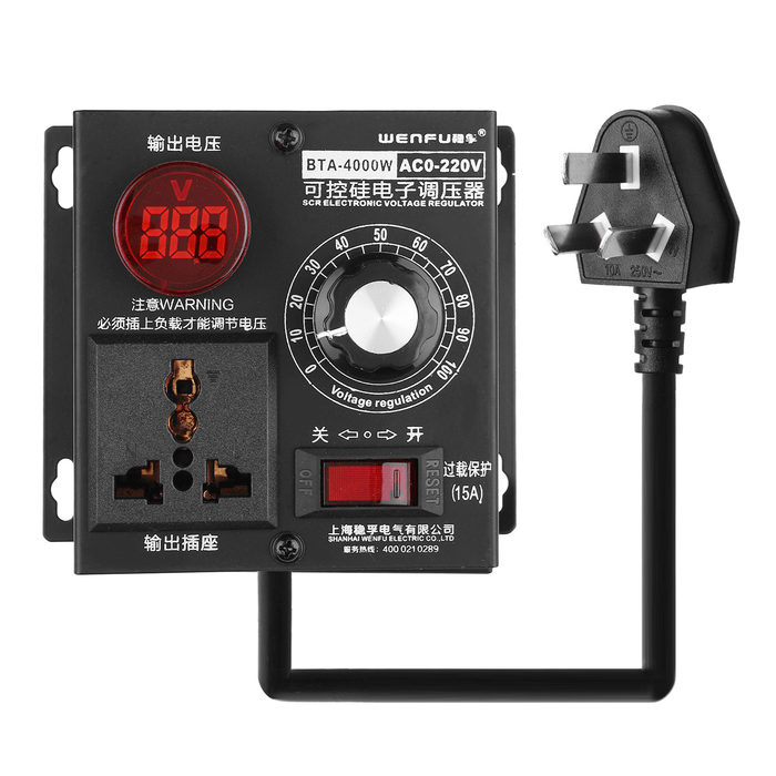 LED 4000W 220V Digital SCR Electronic Regulator Motor Fan Electric Drill Variable Speed Governor Temperature Thermostat