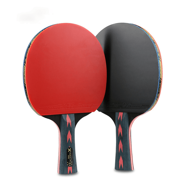 2 Pcs Table Tennis Racket Professional Wood Rubber Table Tennis Paddle Sport Equipment