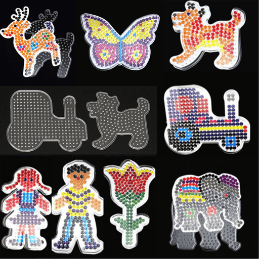 9Pcs Kids DIY Perler Pegboard Creative Templates Educational Crafts Beads Toys