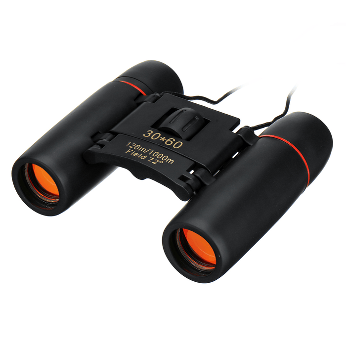 30X60 Mini Folding Binoculars Portable Camping Travel Telescope with Low Light Night Vision