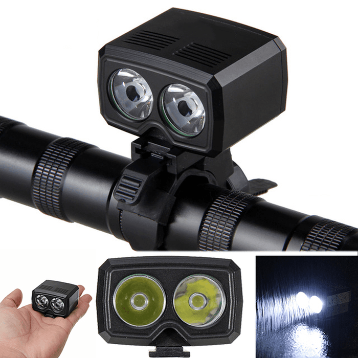 XANES DL05 1000LM 2XPE LED 1200Mah Battery 5-Mode IP65 Waterproof Mini Bicycle Head Light Power Display 360 Degree Rotation