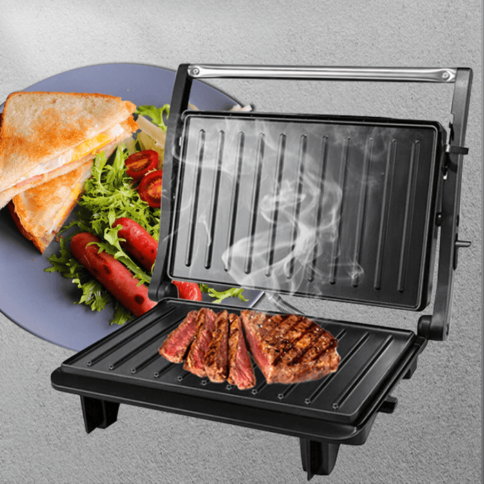 1000W Multi-Function BBQ Grilled Steak Machine LED Indicator Durable Breakfast Machine Double Heating Grilling Machine