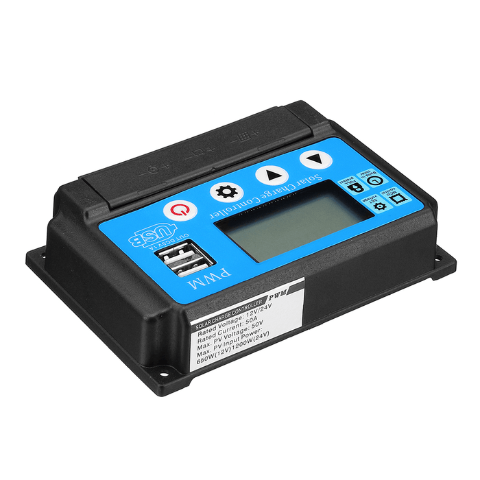 Excellway® 10/20/30/40/50A 12V 24V Auto Solar Panel Solar Charge Controller Battery Charge Adapter LCD USB