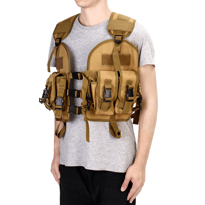 Nylon Camouflage Multi Pocket Tactical Vest Outdoor Hiking Army CS Field Protection Waistcoat